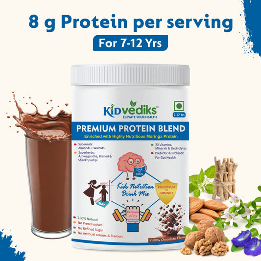 Premium Protein Blend Enriched with Highly Nutritious Moringa Protein for 7-12yrs old kid.